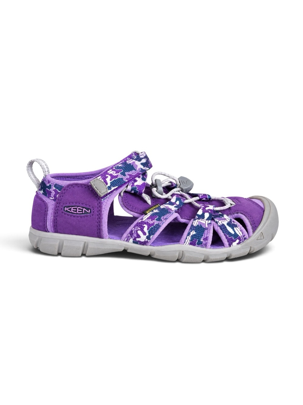 KEEN Kids Waterproof Sandals Outdoor Hiking Water Shoes Purple Camo Girls Size 2